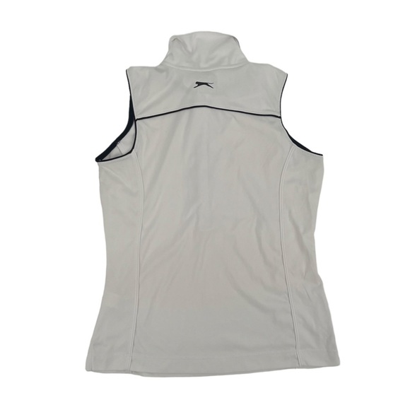 Slazenger White Black Piping Sleeveless Collared Golf Shirt Size S Women's - Picture 3 of 5